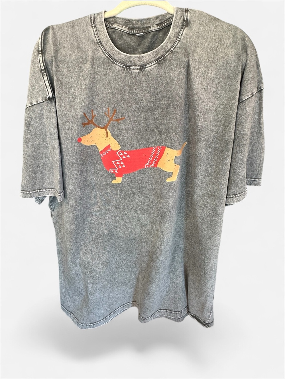 New XXXL Dachshund Christmas Sweater Graphic Tee